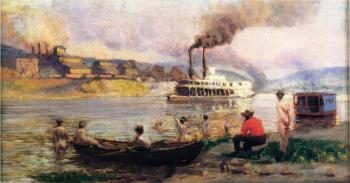 托馬斯 波洛尅 安舒茨 Steamboat on the Ohio 托馬斯 波洛尅 安舒茨 Steamboat on the Ohio